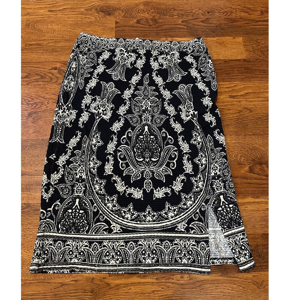 Farm Rio Women’s Abstract Patterned Pencil Skirt – Navy/White – Size XL – NWT